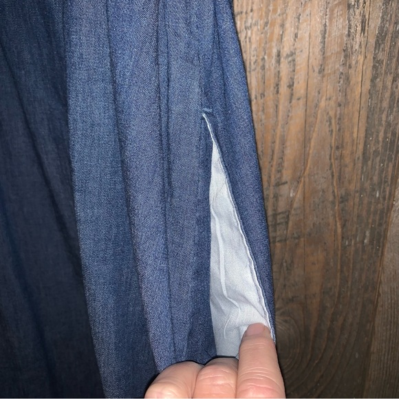 Women’s 16 BROOKE SHIELDS Denim Dress Full Button Belted Pockets Collared EXC - Picture 11 of 16